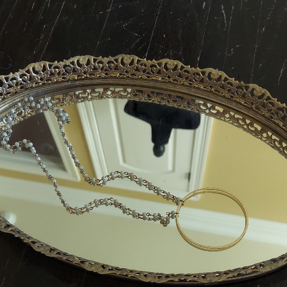 Vintage Gold Ornate Oval Mirror